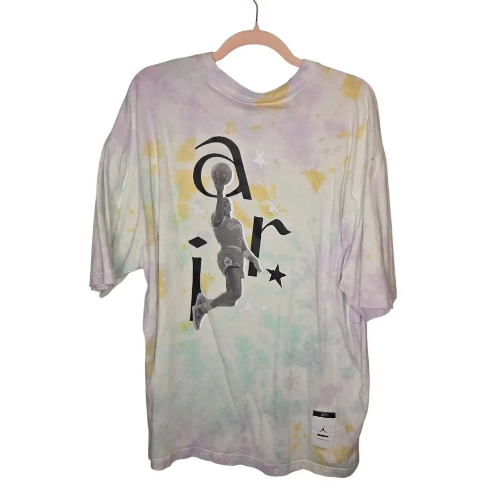 Jordan Air Jordan Oversized Tie-Dye Graphic T-Shirt XL Pastel Purple Yellow